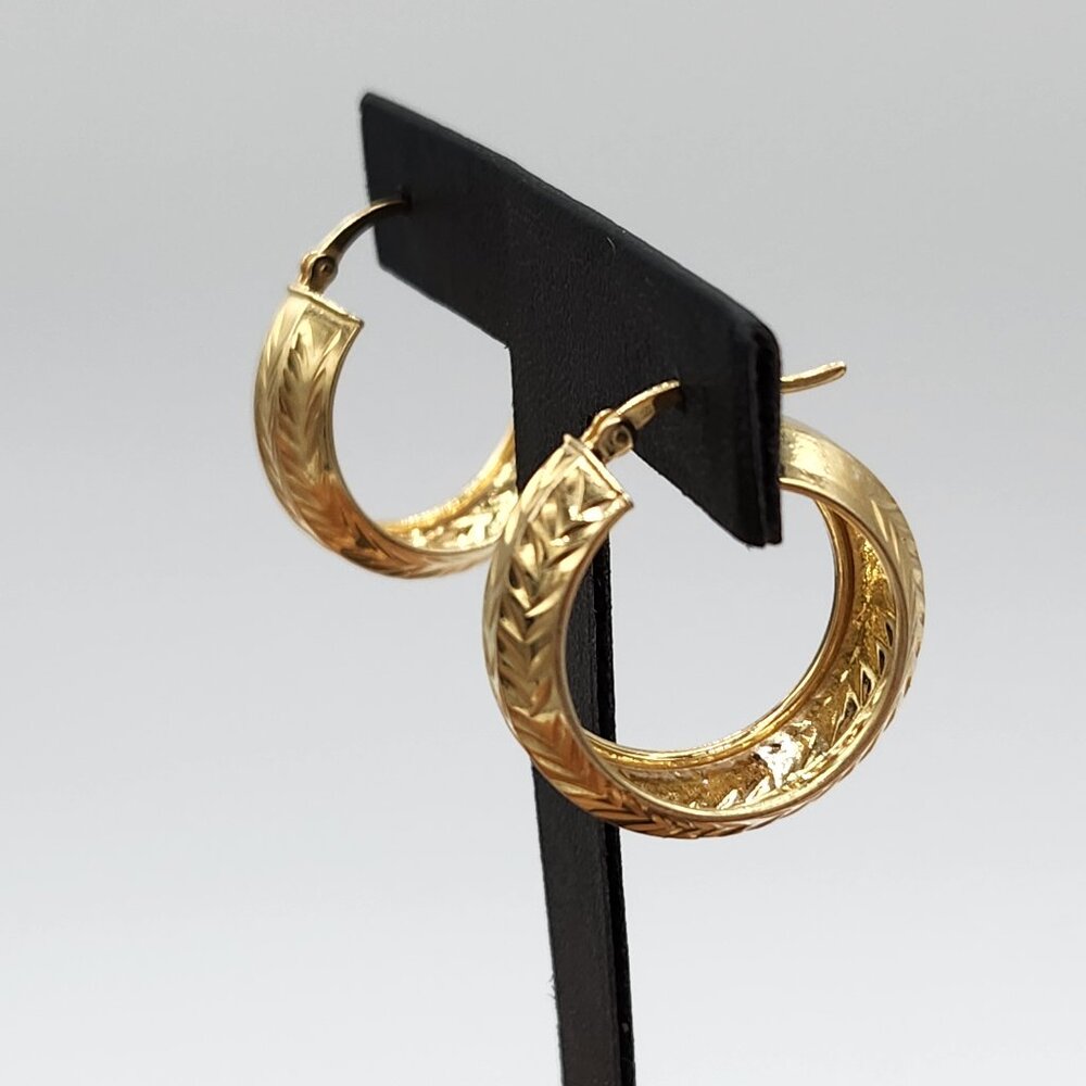 Gold Over 925 Sterling Silver Hoop Earrings